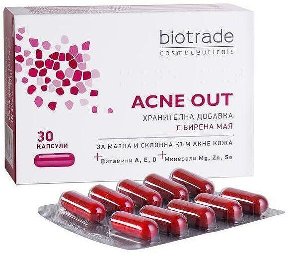 Акне Аут с бирена мая за кожа склонна към акне х 30 капсули | Biotrade