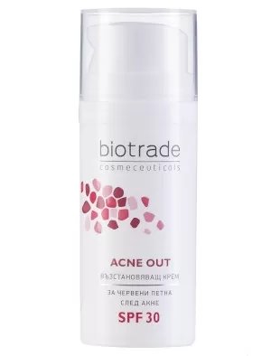 Акне Аут възстановяващ крем след акне SPF30 x 30 мл | Biotrade