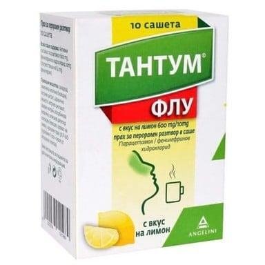 Тантум Флу мед и лимон при настинка и грип х 10 сашета | Angelini Pharma