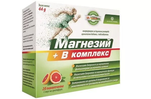 Магнезий + B комплекс за тонус х 20 саш. | Alkaloid