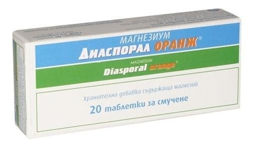 Магнезиум диаспорал оранж х20 табл. за смучене | Protina Pharmazeutische