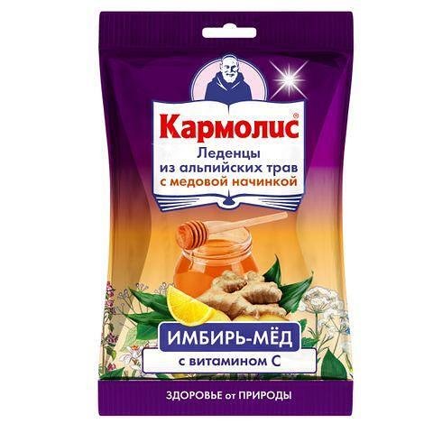 Кармолис бонбони с джинджифил, мед, витамин С и билки х75 гр. | Sevex apharma