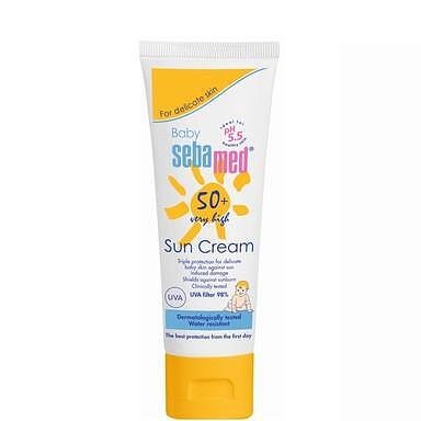 Себамед baby детски слънцезащитен крем pH 5.5 SPF50+ x75 мл.| SebaMed