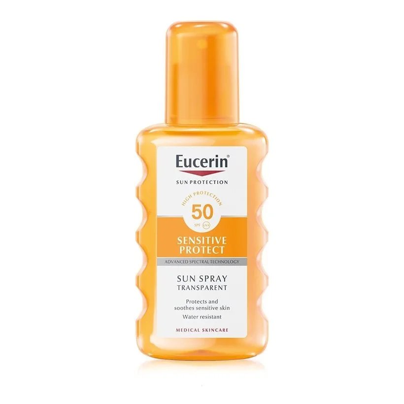 Eucerin Sun прозрачен слънцезащитен спрей за тяло Sensitive Protect SPF 50 | Eucerin