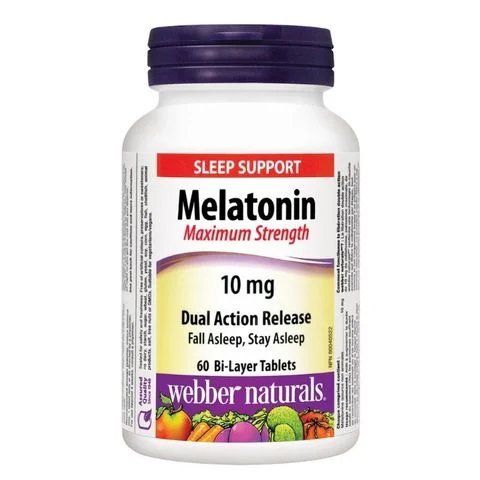 Мелатонин двуслойни таблетки с удължено освобождаване 10мг.х 60 | Webber Naturals