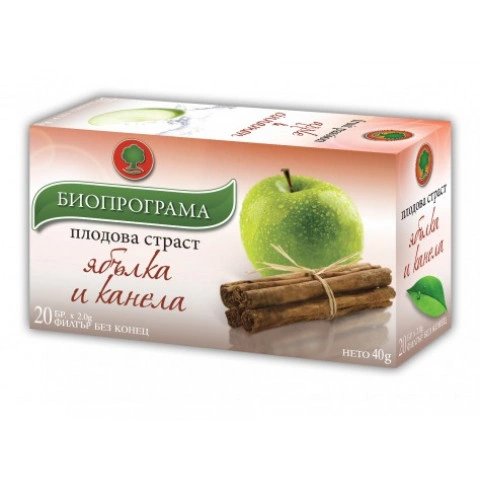 Чай Ябълка и канела филтър 20 бр. | Биопрограма