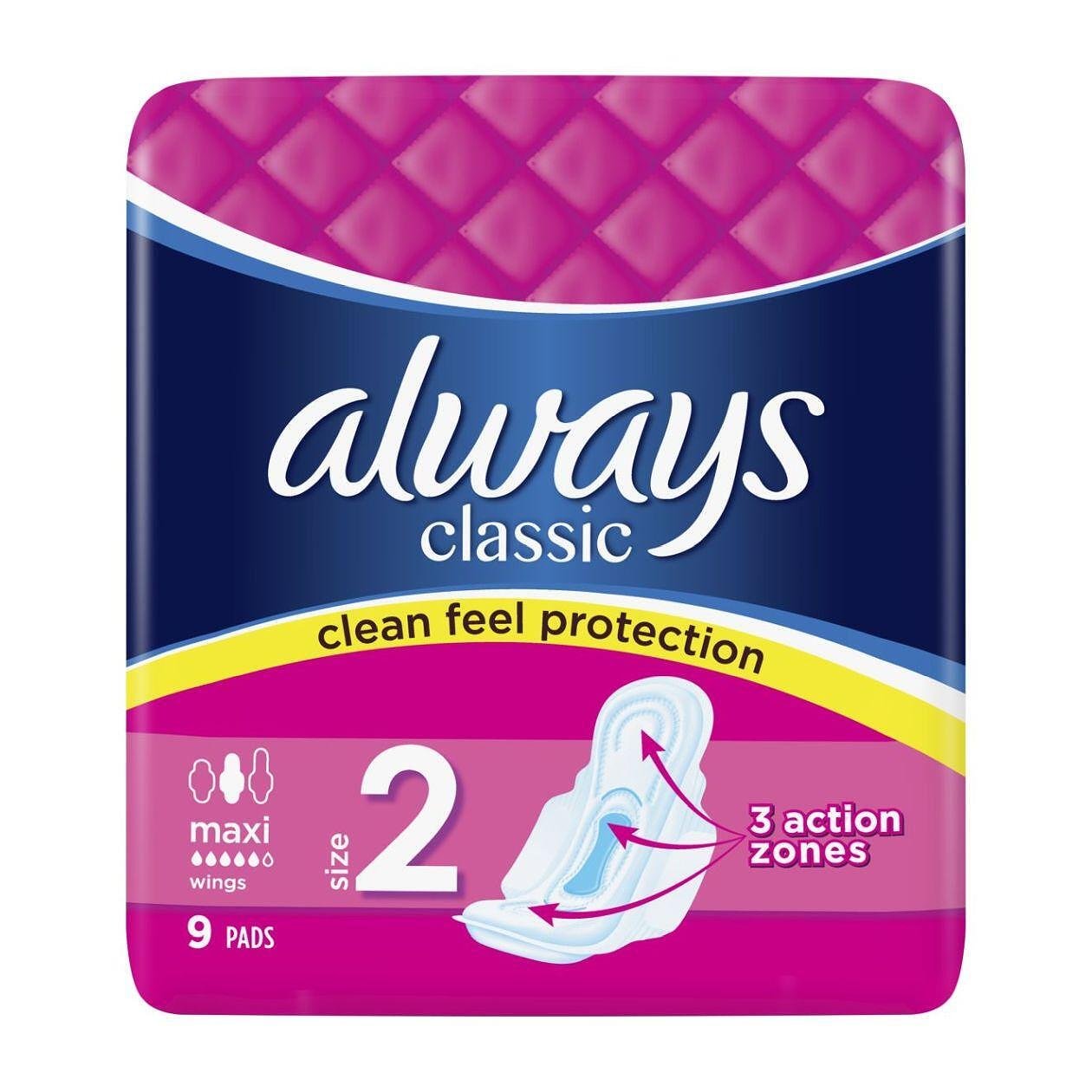 ALWAYS класик макси драй, дамски превръзки х 9бр. | Procter&Gamble
