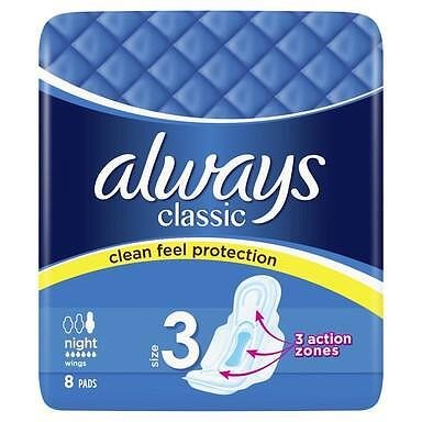 Always класик найт дамски превръзки x 8 бр | Procter&Gamble