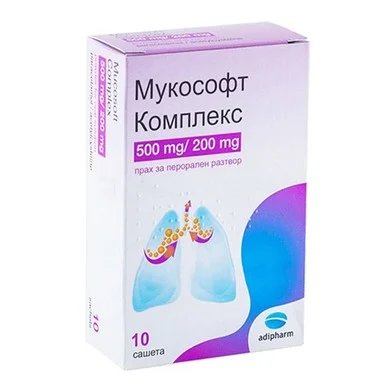 Мукософт Комплекс 500 мг/ 200 мг х10 сашета | Adipharm