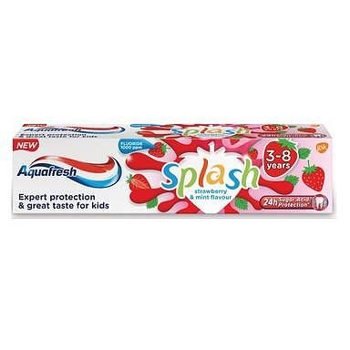 Aquafresh Splash детска паста за зъби 3-8 години ягода x 50 мл | GlaxoSmithKline