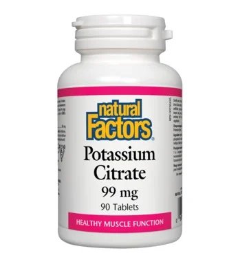 Калий цитрат за бъбреци и сърце 99 мг х90 таблетки | Natural Factors