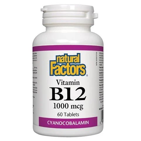Витамин B12 цианкобаламин 1000 мкг х 60 таблетки | Natural Factors
