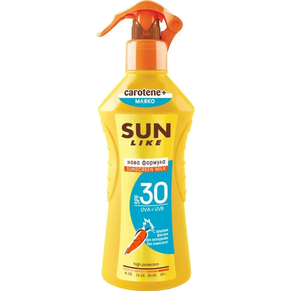 Sun Like Carotene Слънцезащитно спрей мляко за тяло SPF 30 x200 мл | Agiva