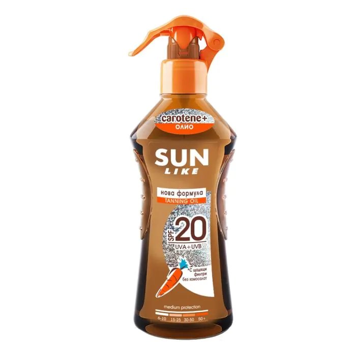 Sun Like Слънцезащитно масло за тяло за бърз загар SPF20 200 мл | Agiva