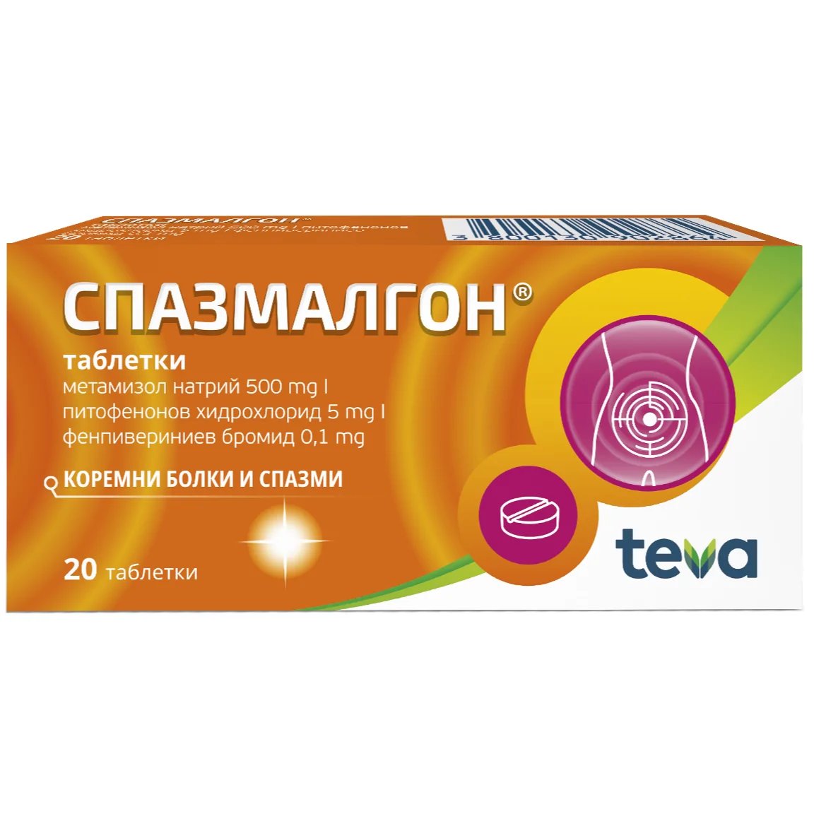 Спазмалгон х 20 табл. | Teva Pharmaceuticals