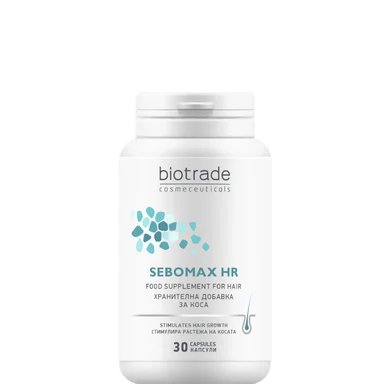 Sebomax HR Хранителна добавка за растеж на косата х30 капсули | Biotrade