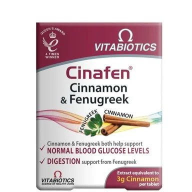 Цинафен за нормални нива на кръвната захар х60 таблетки | Vitabiotics