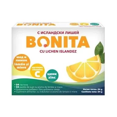 Bonita с исландски лишей мед и лимон x24 пастили | Vedra Intrnational
