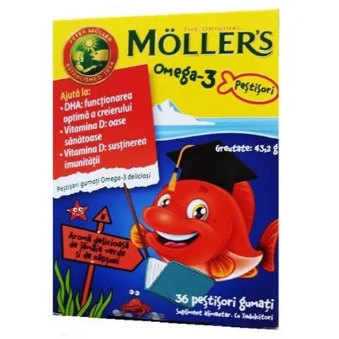 Moller's Omega - 3 Желирани рибки за деца с вкус на лимон и ягода х36 броя | Orkla Health AS