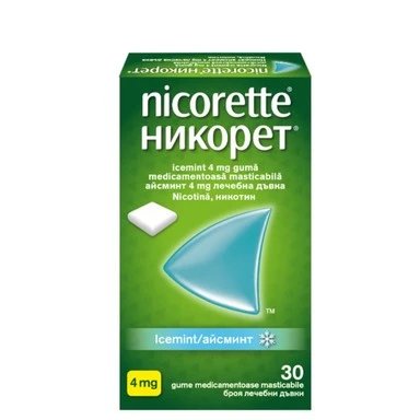 Никорет Ice Mint Никотинови дъвки 4 мг х30 броя