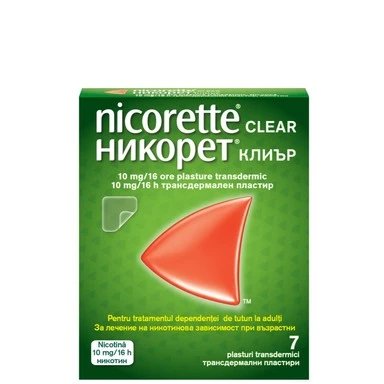 Никорет Clear Пластир за отказване на цигари 10 мг/16 h x7 бр