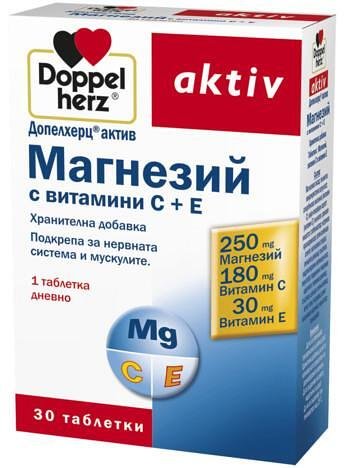 Допелхерц Актив Магнезий с витамини С + Е за нервната система х 30 табл. | Queisser Pharma GmbH