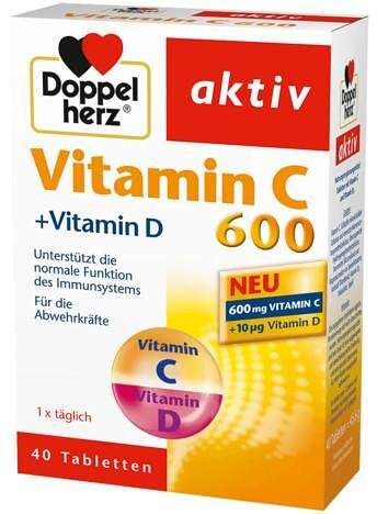 Допелхерц Актив Витамин С 600 + витамин Д x 40 табл. | Queisser Pharma GmbH
