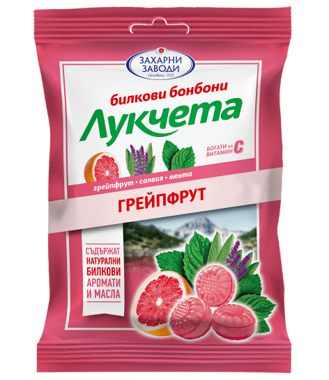 Бонбони лукчета грейпфрут и витамин С х 90 гр.